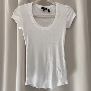 Theory Ribbed Scoop Neck Top